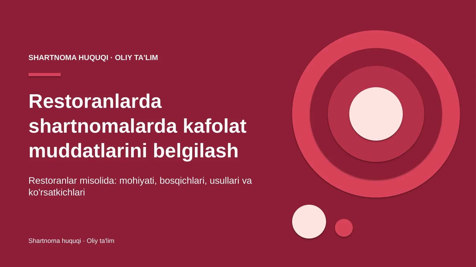 Restoranlarda shartnomalarda kafolat muddatlarini belgilash