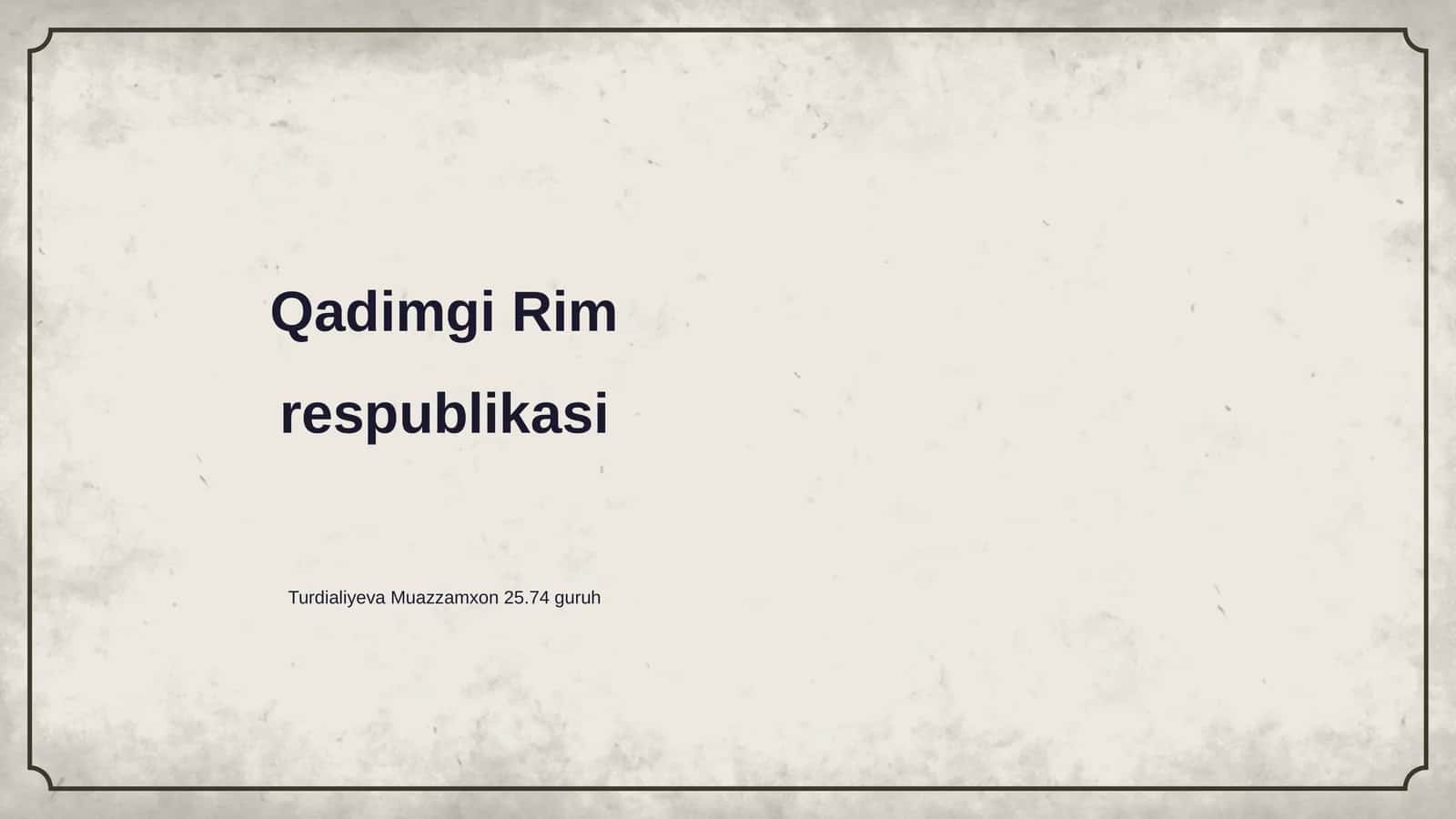 Qadimgi Rim respublikasi