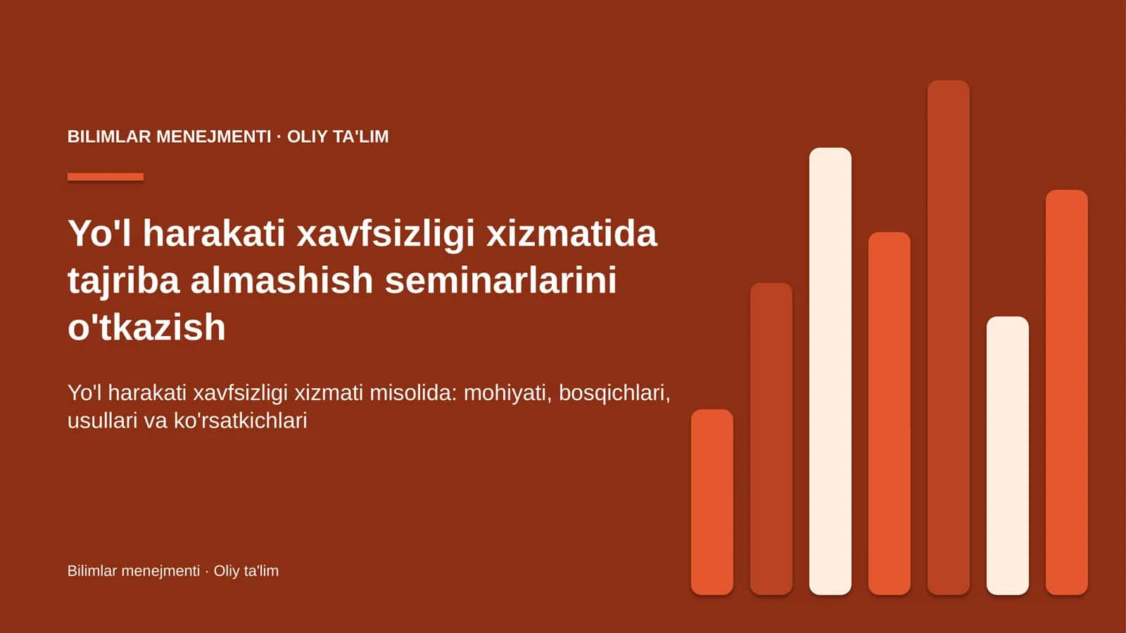 Yo'l harakati xavfsizligi xizmatida tajriba almashish seminarlarini o'tkazish