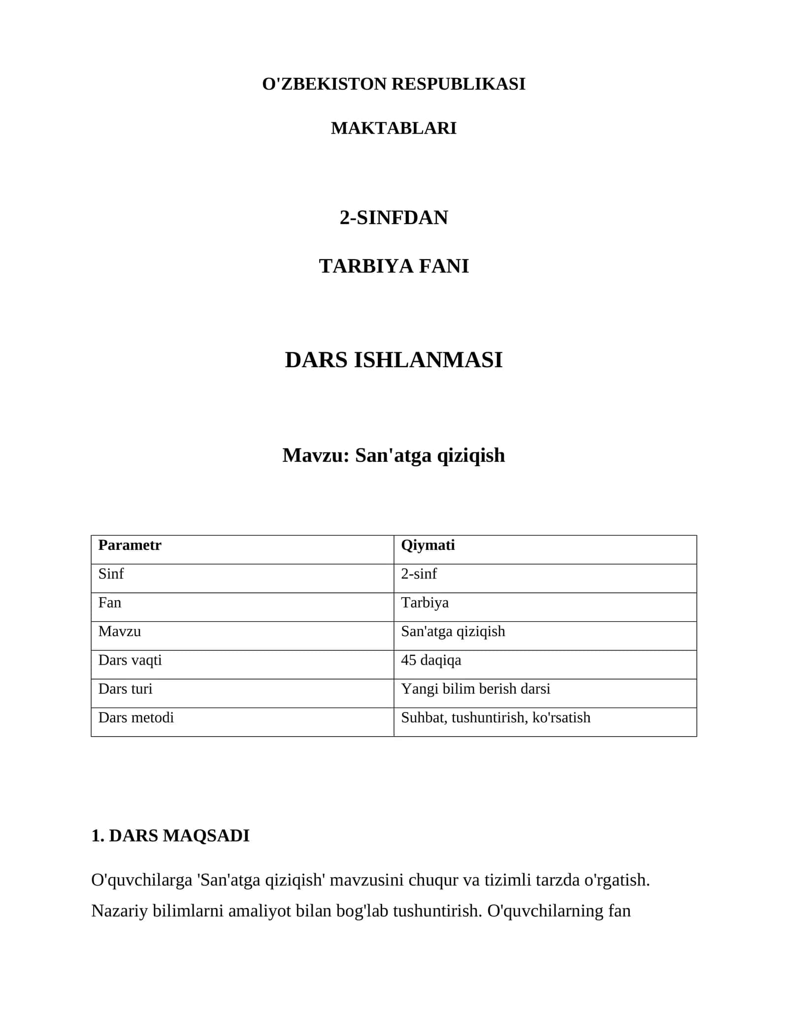San'atga qiziqish