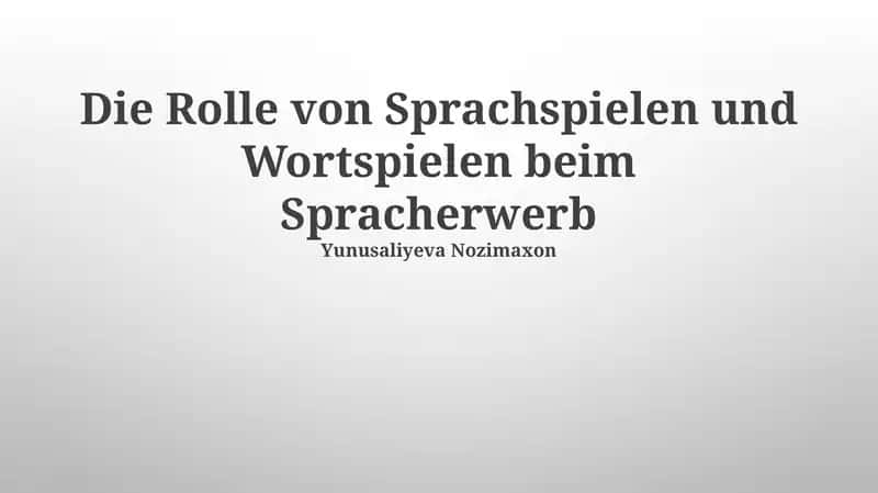 Sprachspiele und Wortspiele beim Spracherwerb
