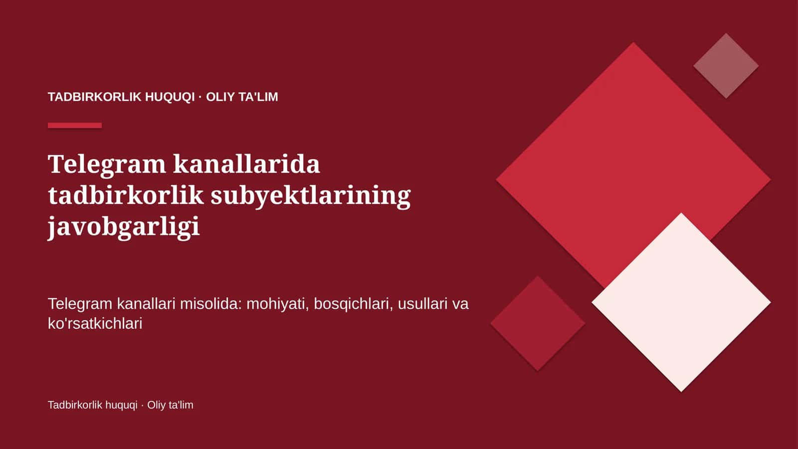 Telegram kanallarida tadbirkorlik subyektlarining javobgarligi