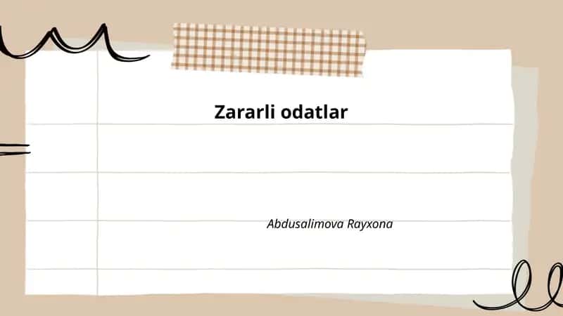 Zararli odatlar
