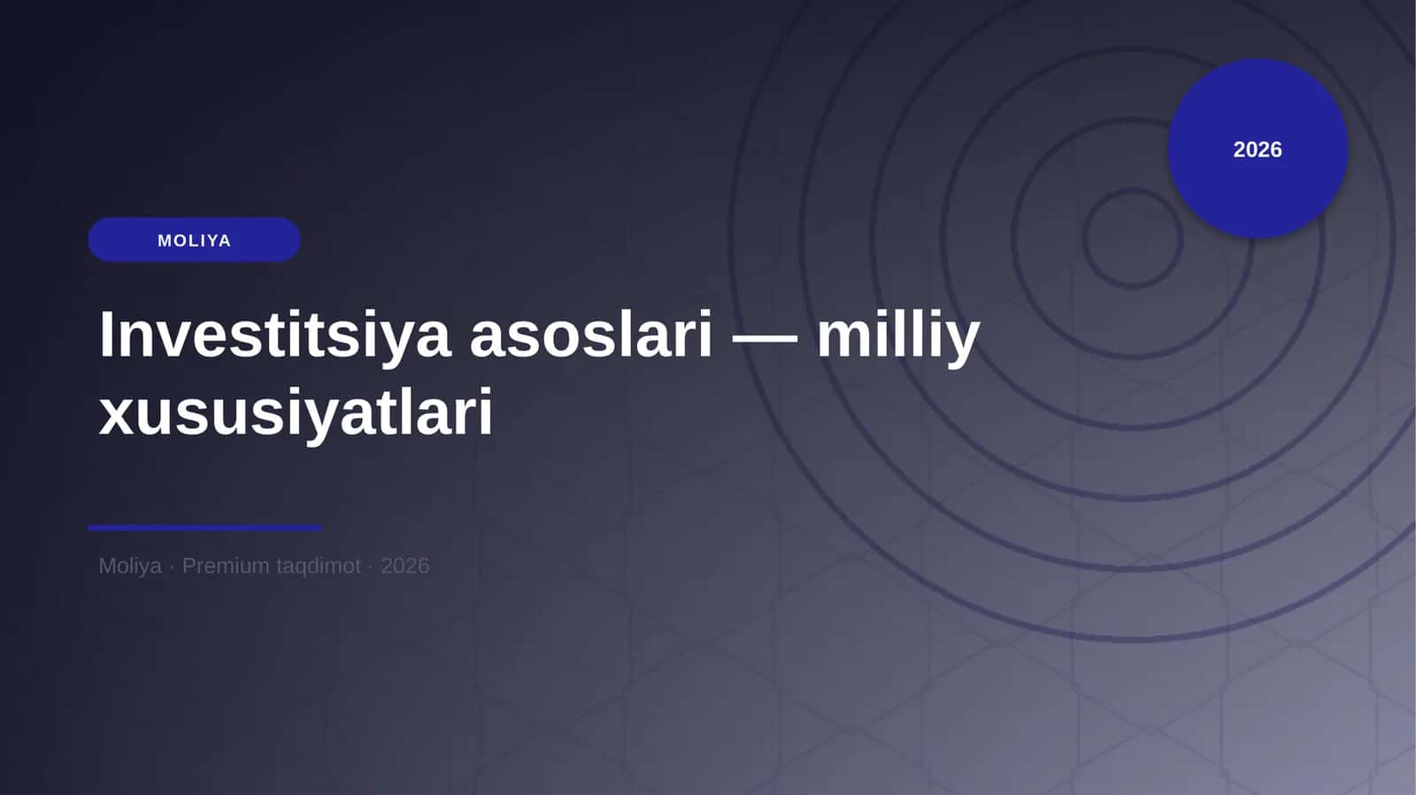 Investitsiya asoslari — milliy xususiyatlari