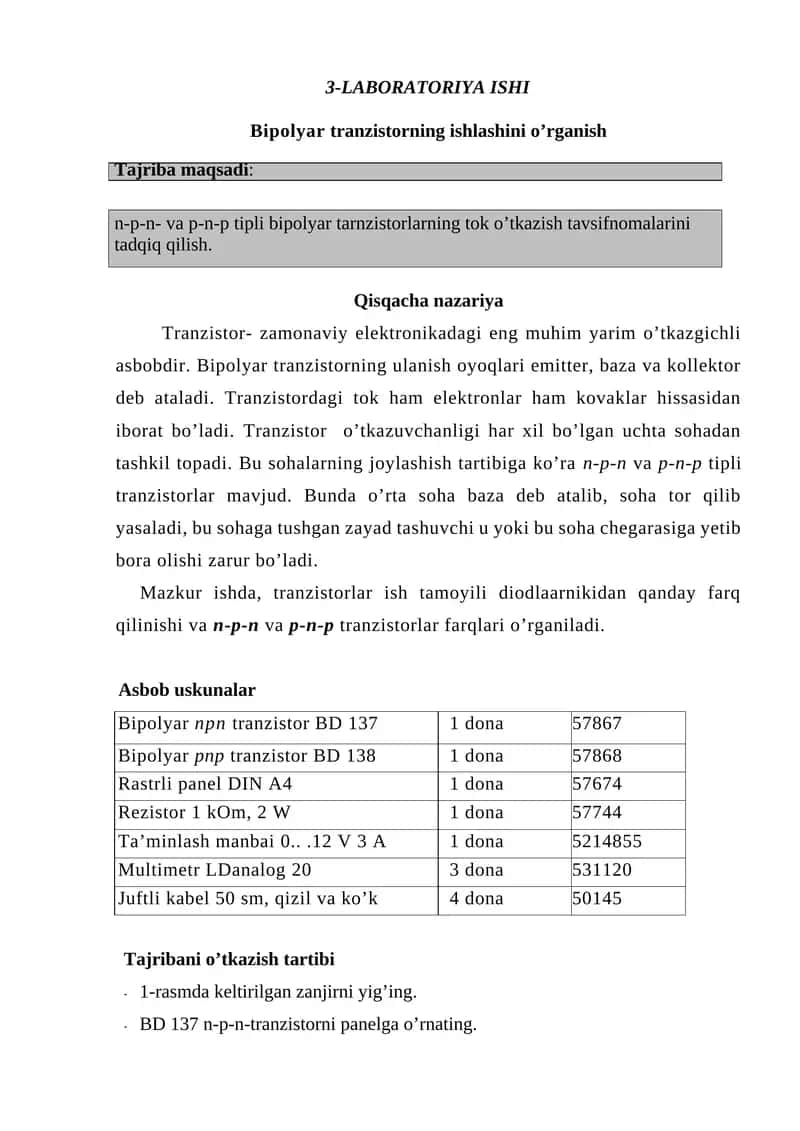 Bipolyar npn tranzistor BD 137