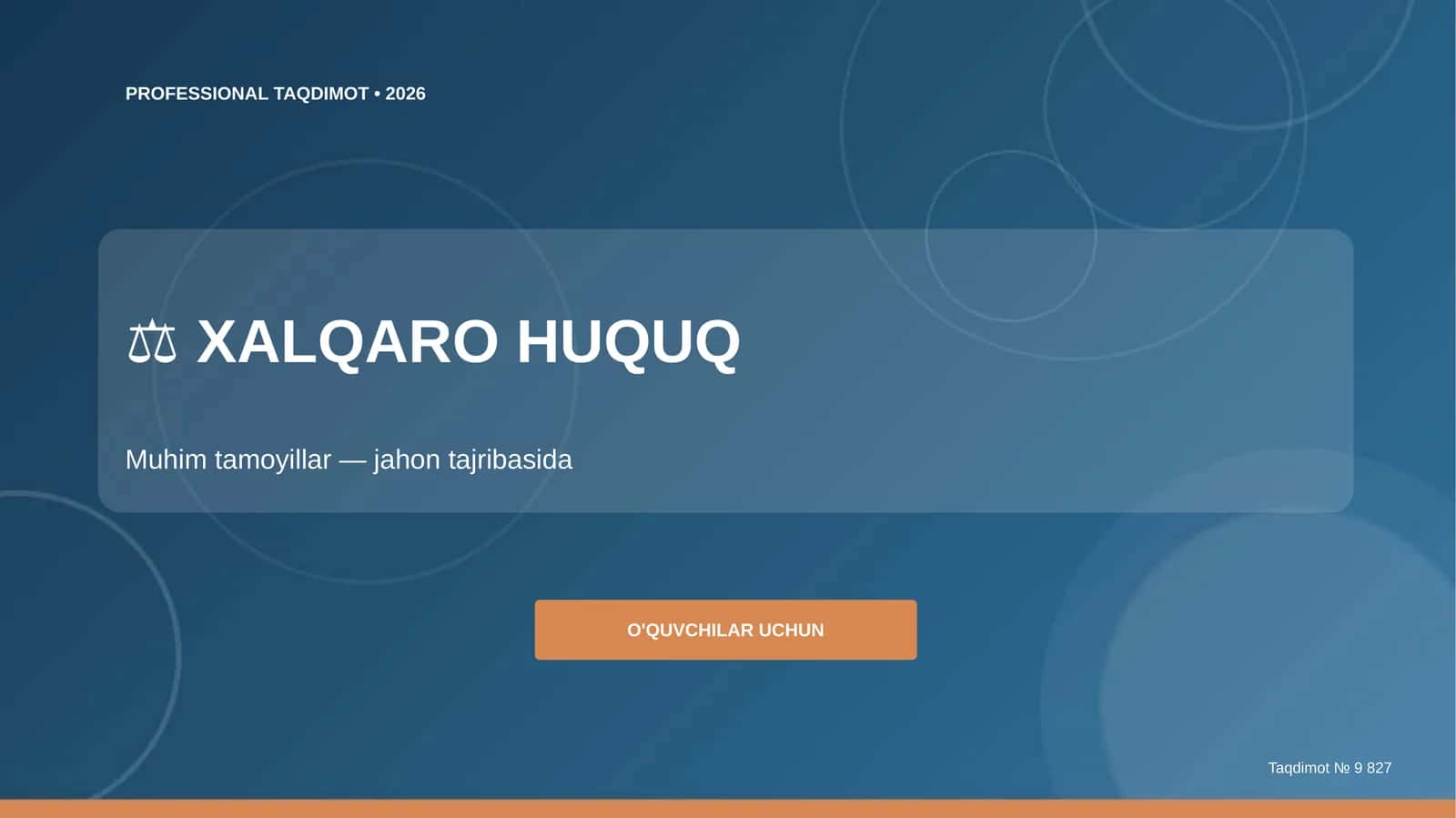 Xalqaro Huquq - Muhim Tamoyillar