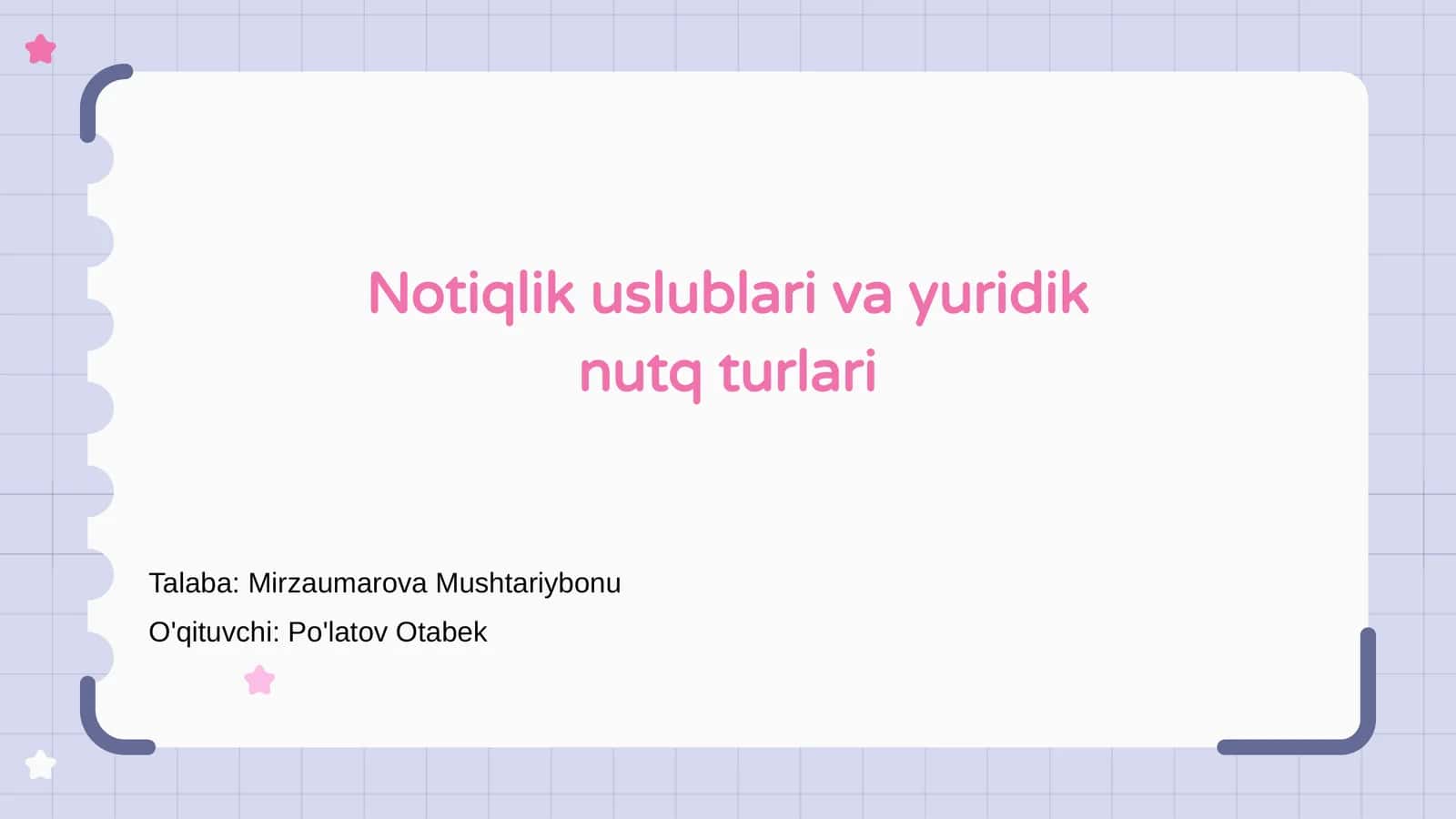 Notiqlik uslublari va yuridik nutq turlari