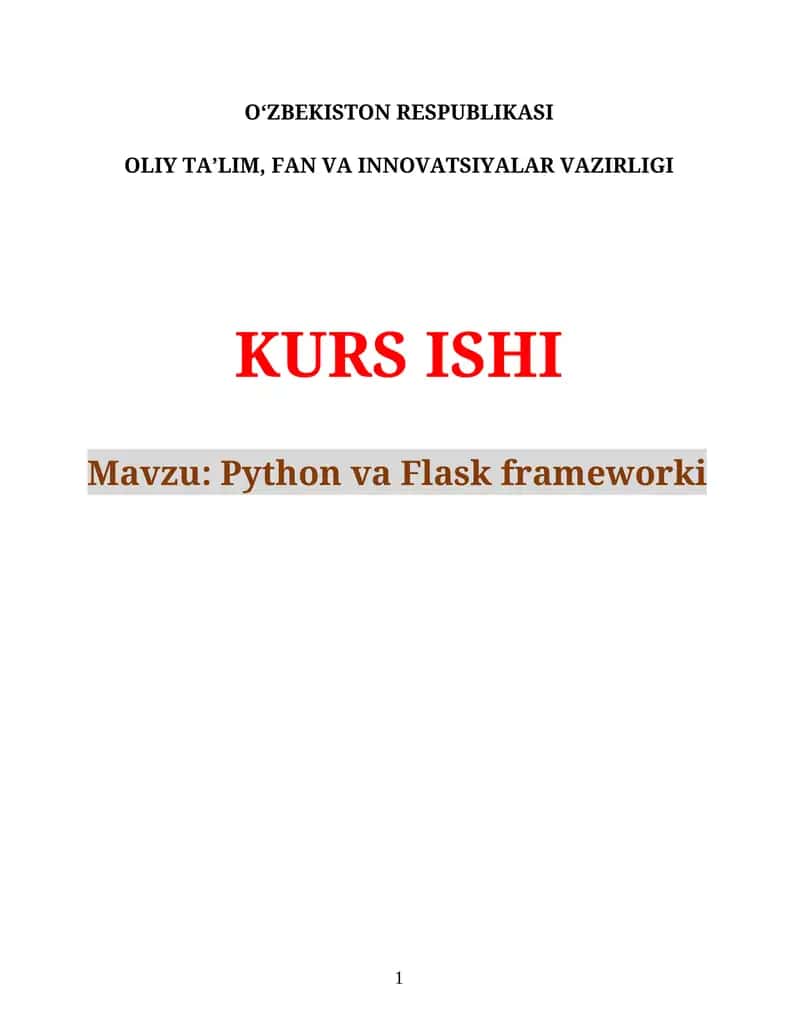 Python va Flask frameworki