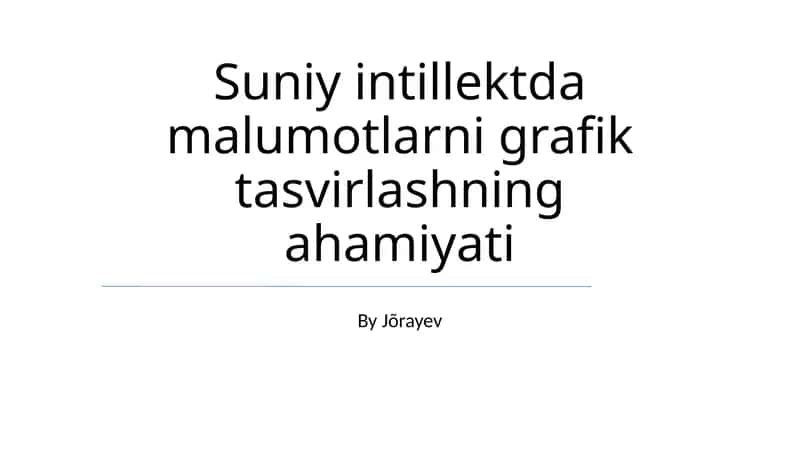 Suniy intellekt va ma'lumotlar grafikasi