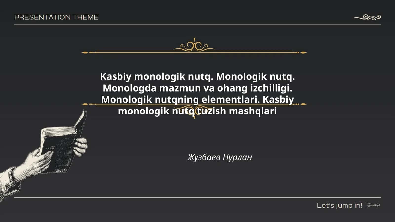 Kasbiy monologik nutq