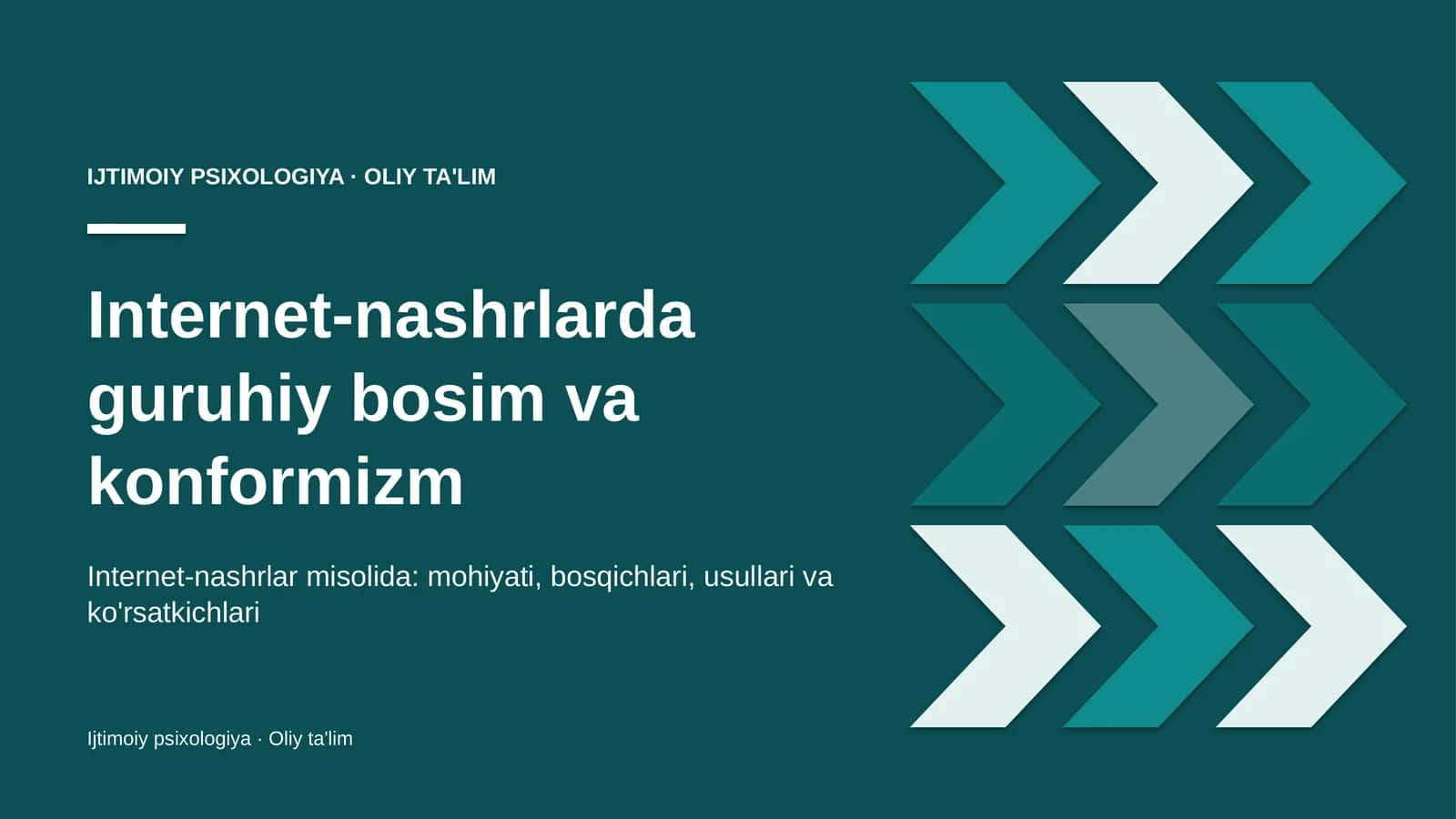 Internet-nashrlarda guruhiy bosim va konformizm