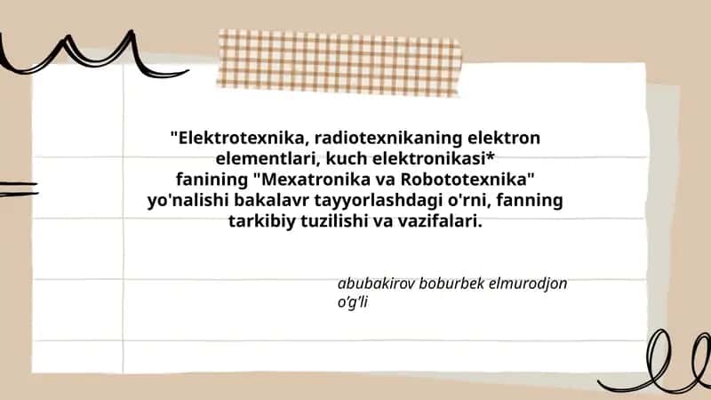 Mexatronika va Robototexnika