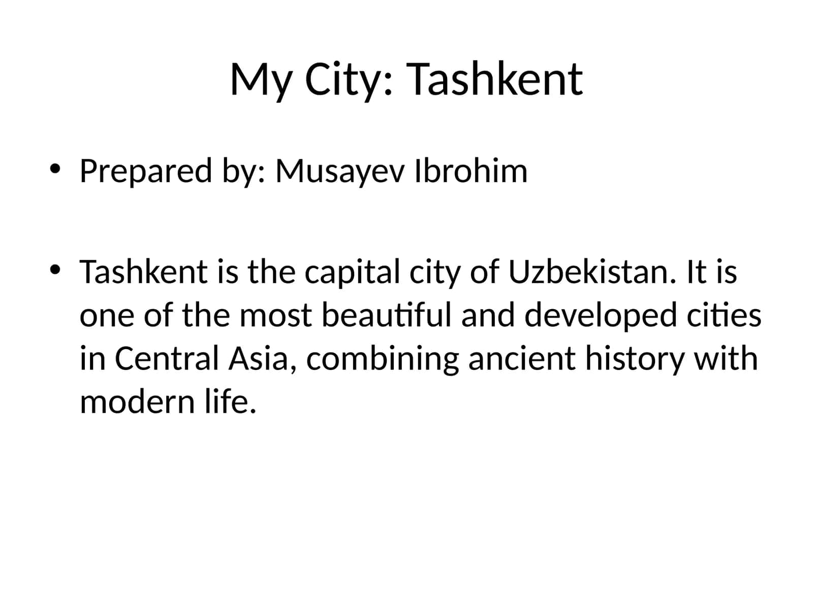My City: Tashkent