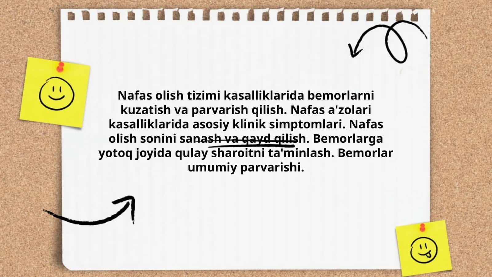 Nafas olish tizimi kasalliklarida bemorlarni kuzatish va parvarish qilish