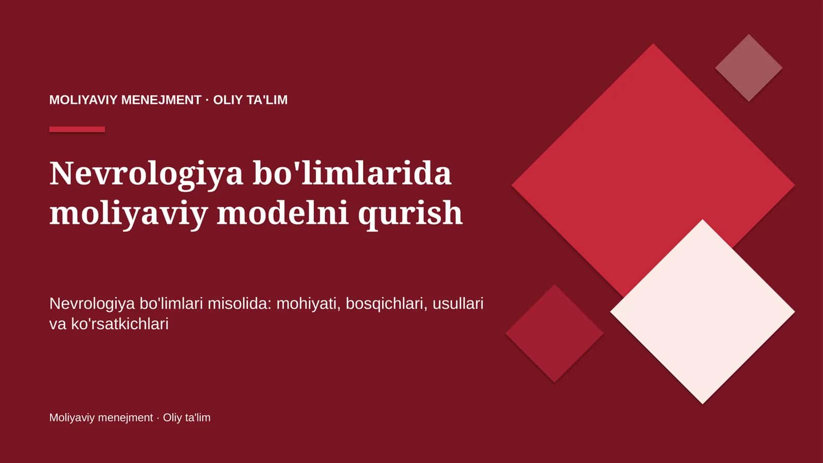 nevrologiya bo'limlarida moliyaviy modelni qurish 8782
