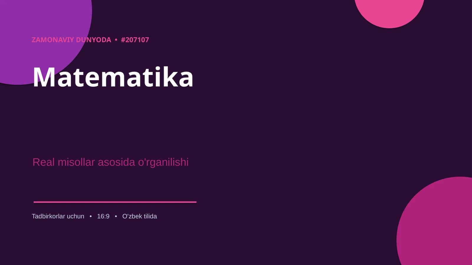 ZAMONAVIY DUNYODA #207107
