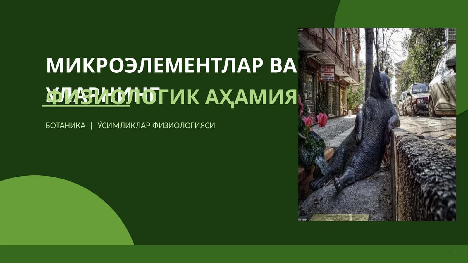 МИКРОЭЛЕМЕНТЛАР ВА УЛАРНИНГ ФИЗИОЛОГИК АҲАМИЯТИ
