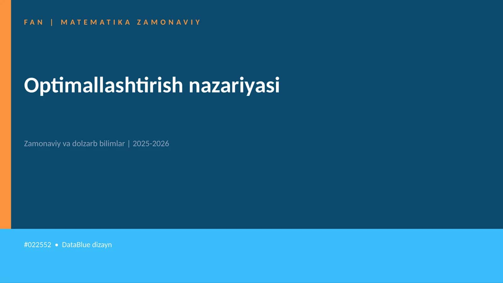 Optimallashtirish nazariyasi
