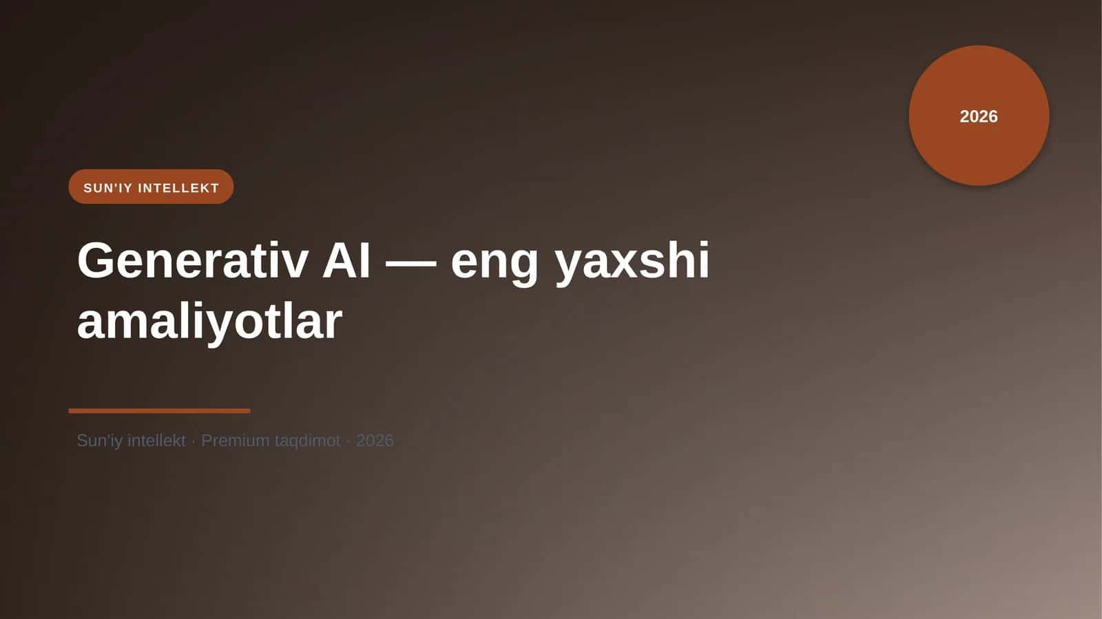 Generativ AI — eng yaxshi amaliyotlar