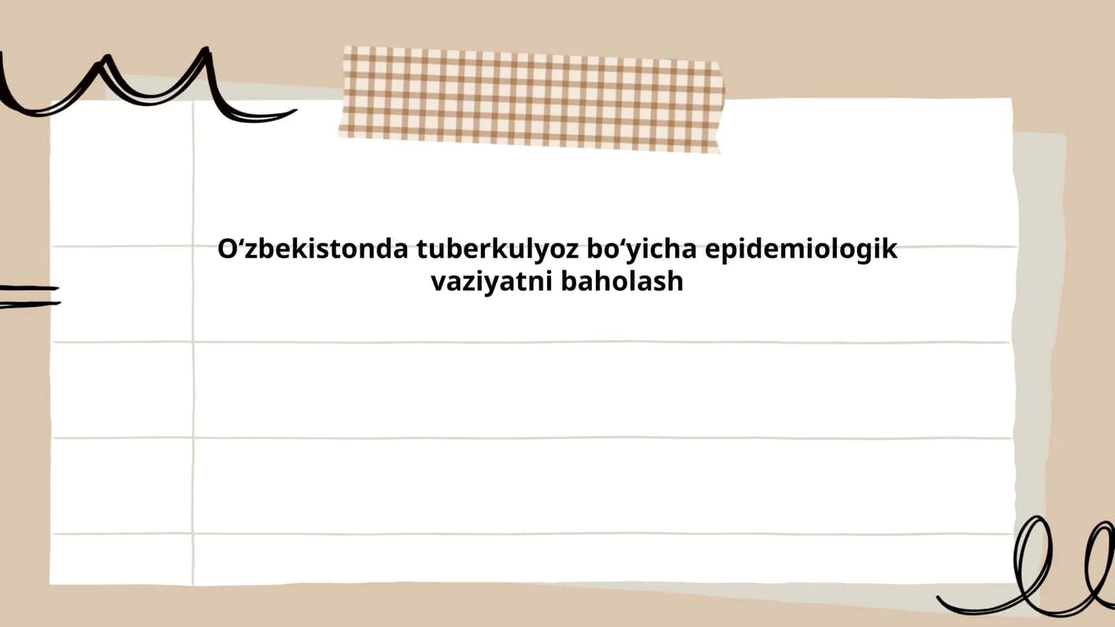 Oʻzbekistonda tuberkulyoz boʻyicha epidemiologik vaziyatni baholash