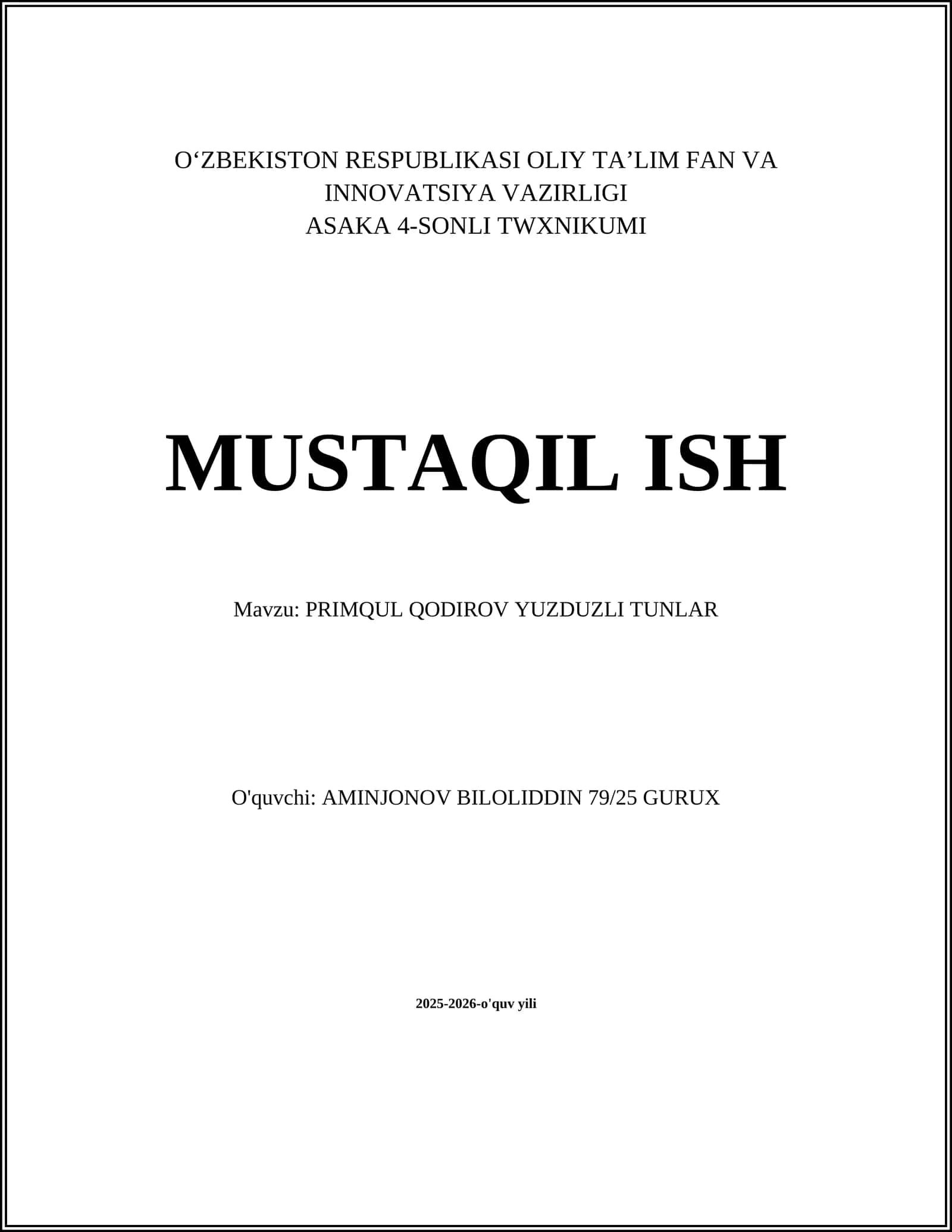 Yulduzli tunlar