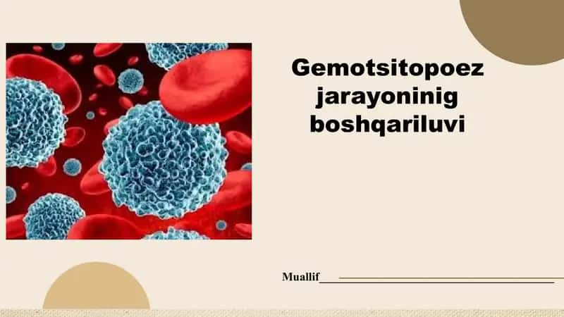 Gemotsitopoez jarayoninig boshqariluvi