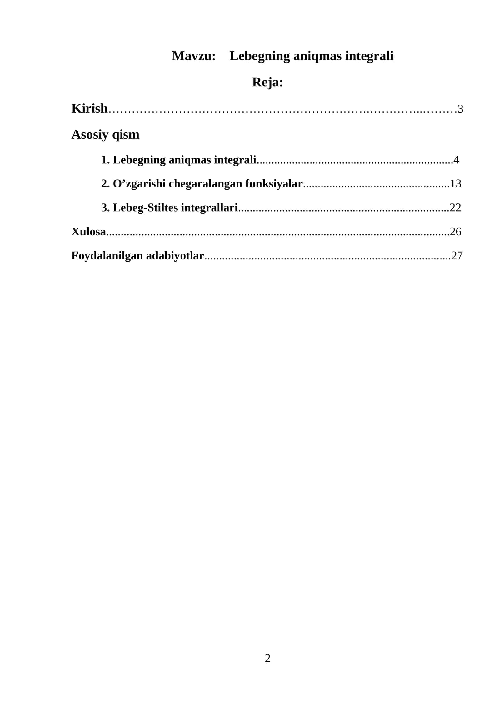 Lebegning aniqmas integrali