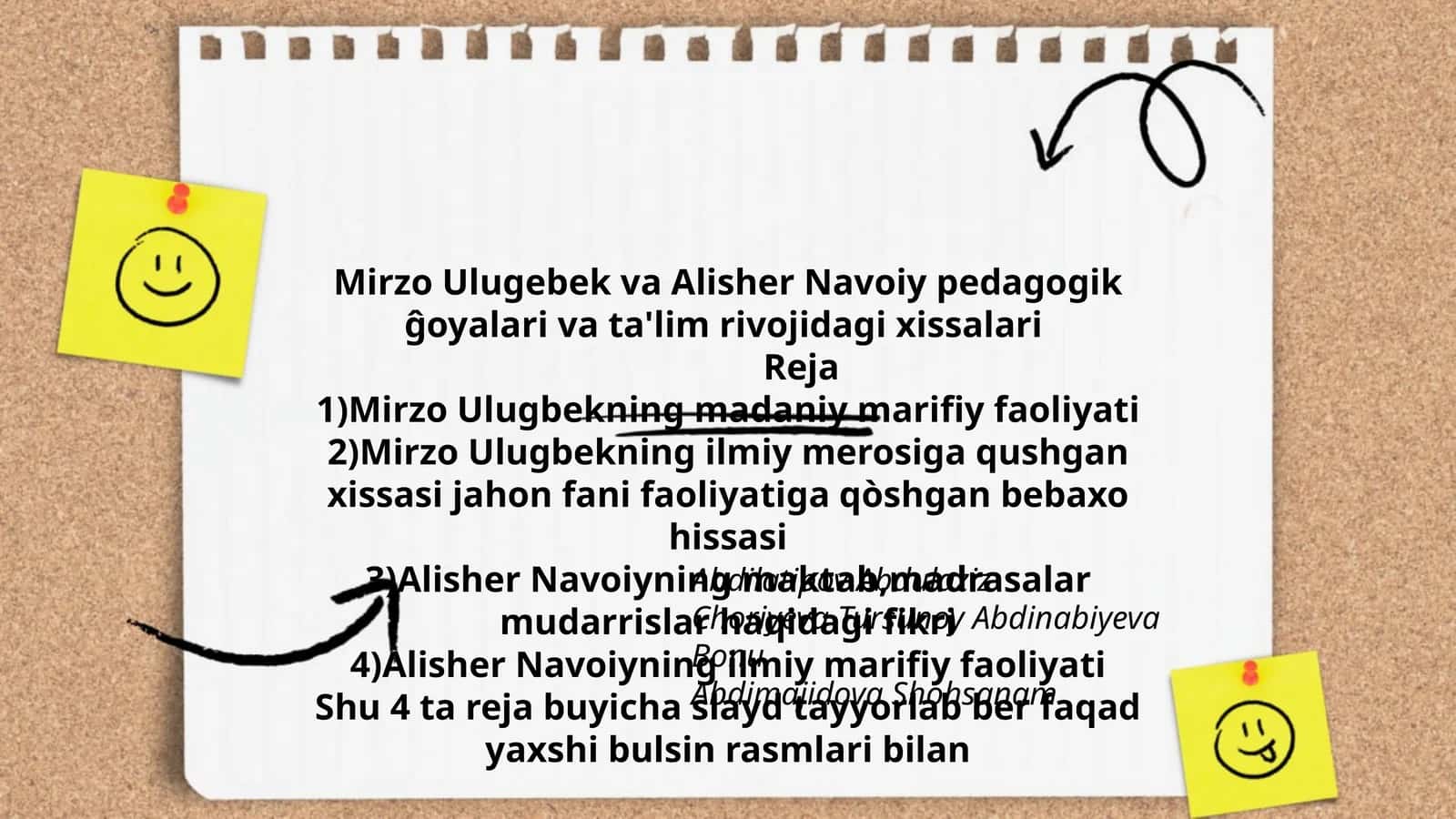 Mirzo Ulugebek va Alisher Navoiy pedagogik ĝoyalari va ta'lim rivojidagi xissalari