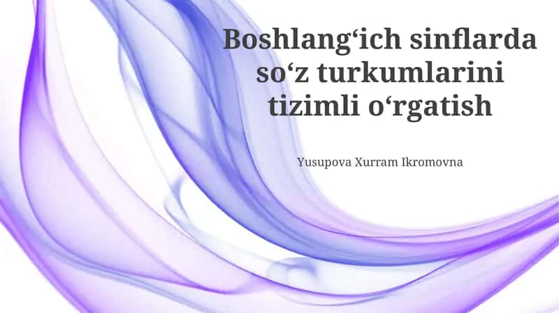Undovni o'rgatish metodikasi