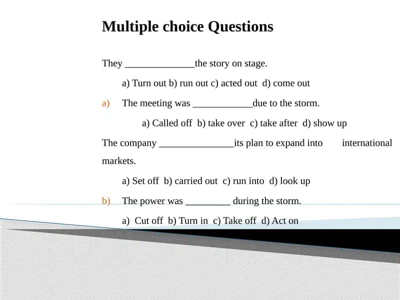 Multiple Choice Questions