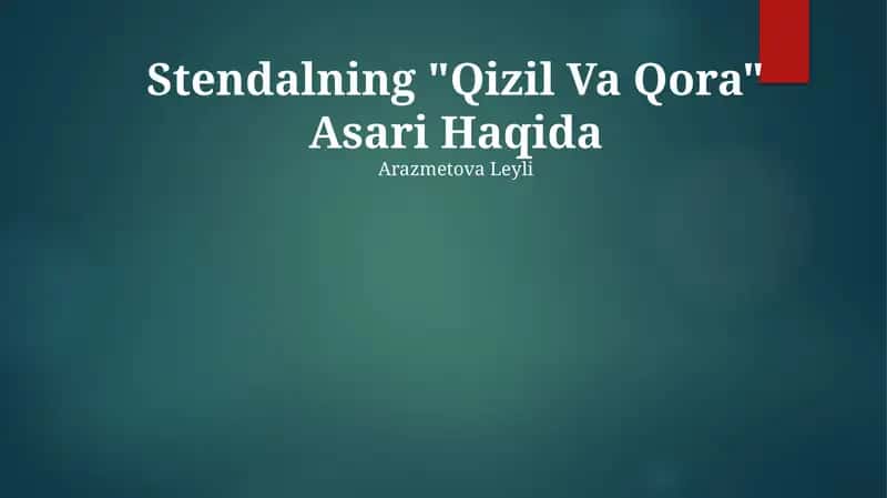 Qizil Va Qora