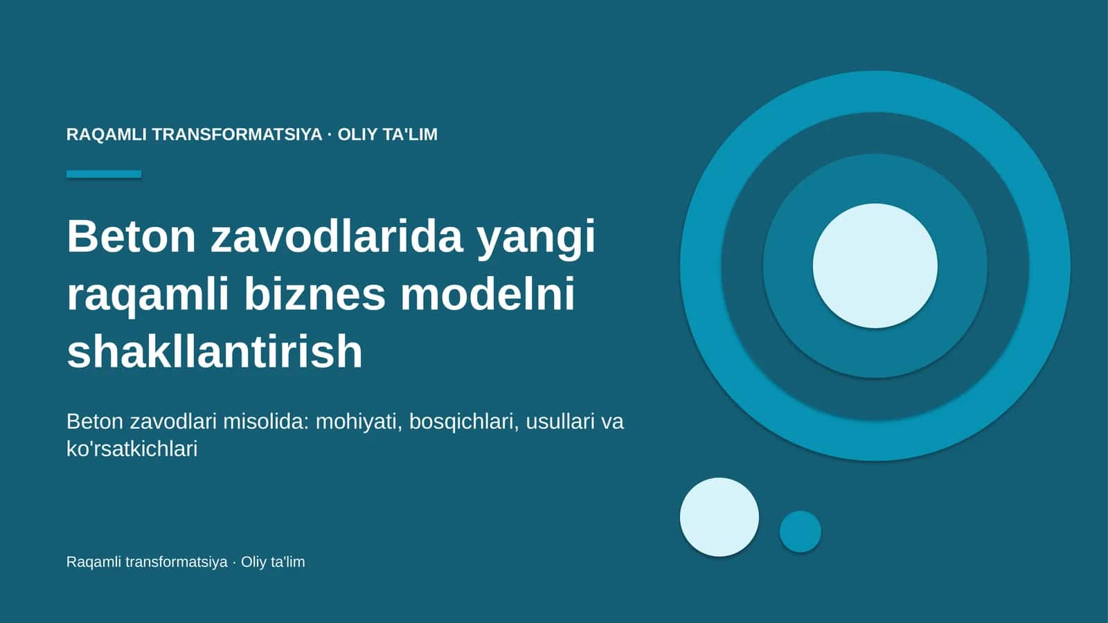 Rahamli transformatsiya · Oliy ta'lim