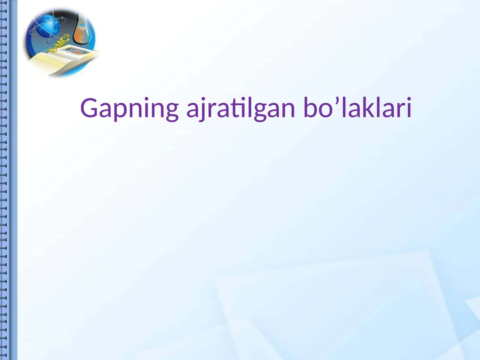 Gapning ajratilgan bo’laklari