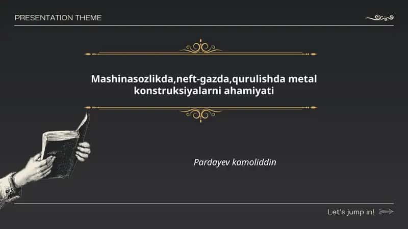 Mashinasozlikda metall konstruksiyalarni qo'llash