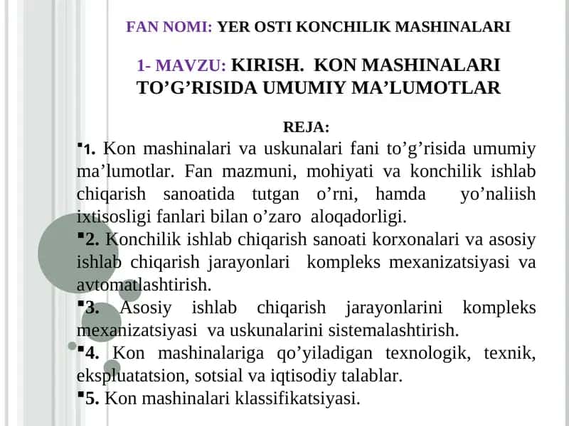 YER OSTI KONCHILIK MASHINALARI