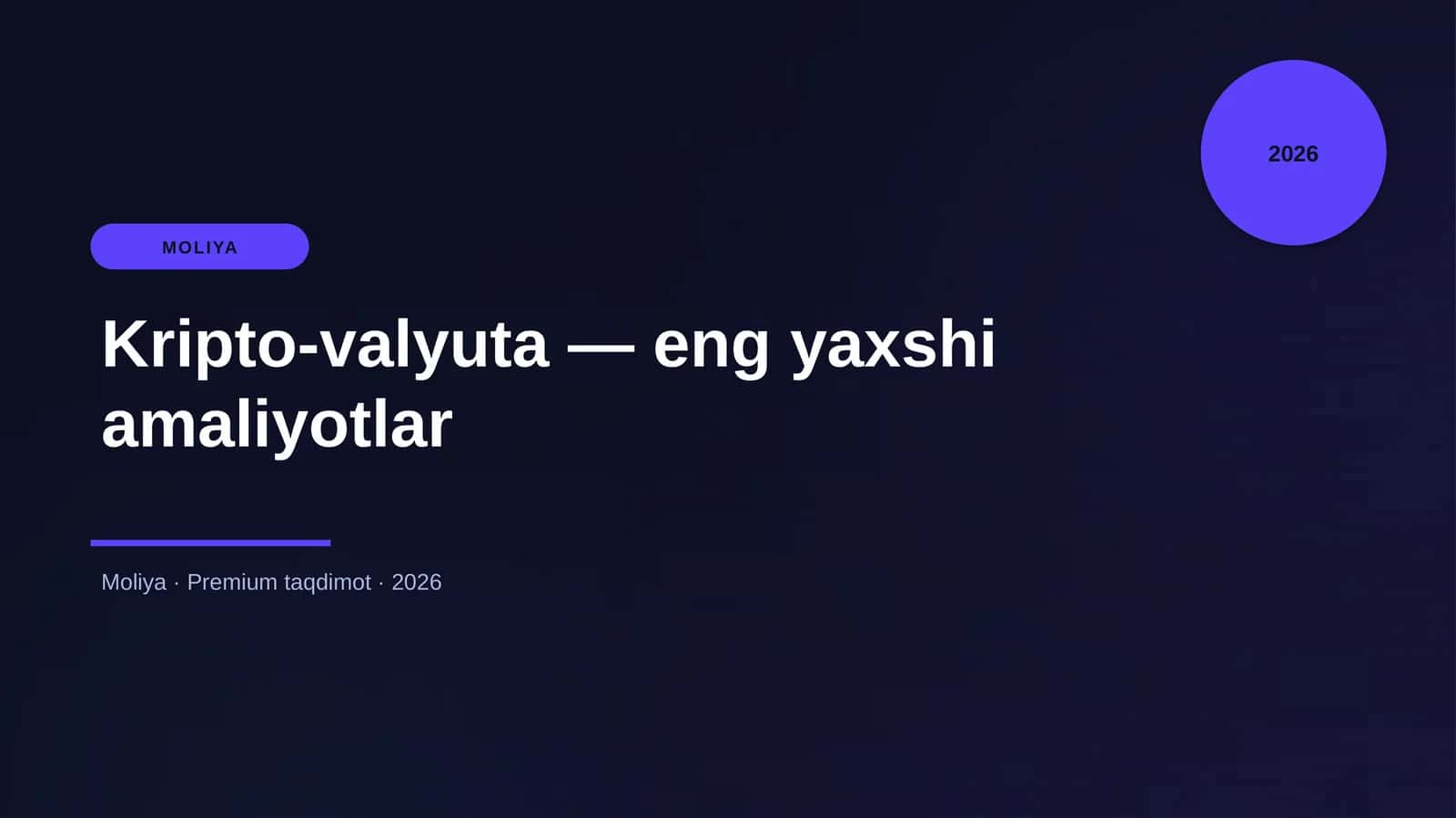 Kripto-valyuta — eng yaxshi amaliyotlar