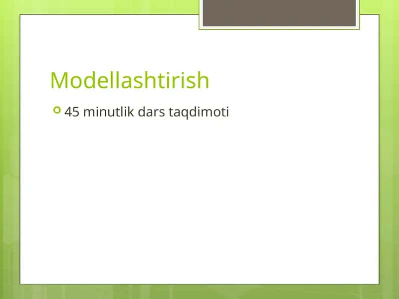 Modellashtirish
