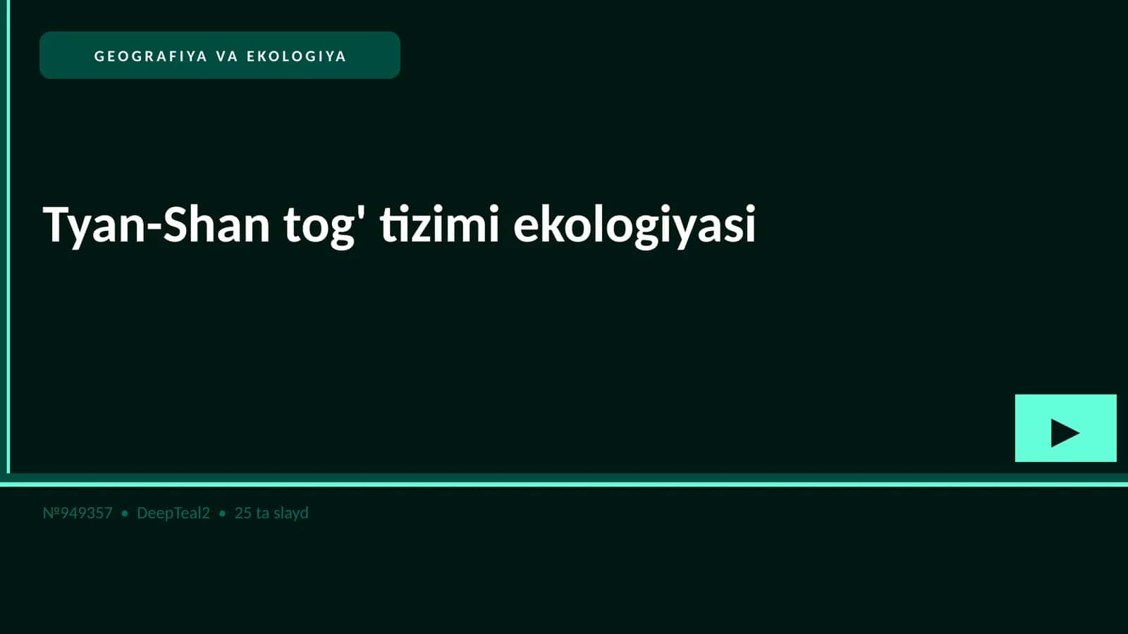 Tyan-Shan tog' tizimi ekologiyasi