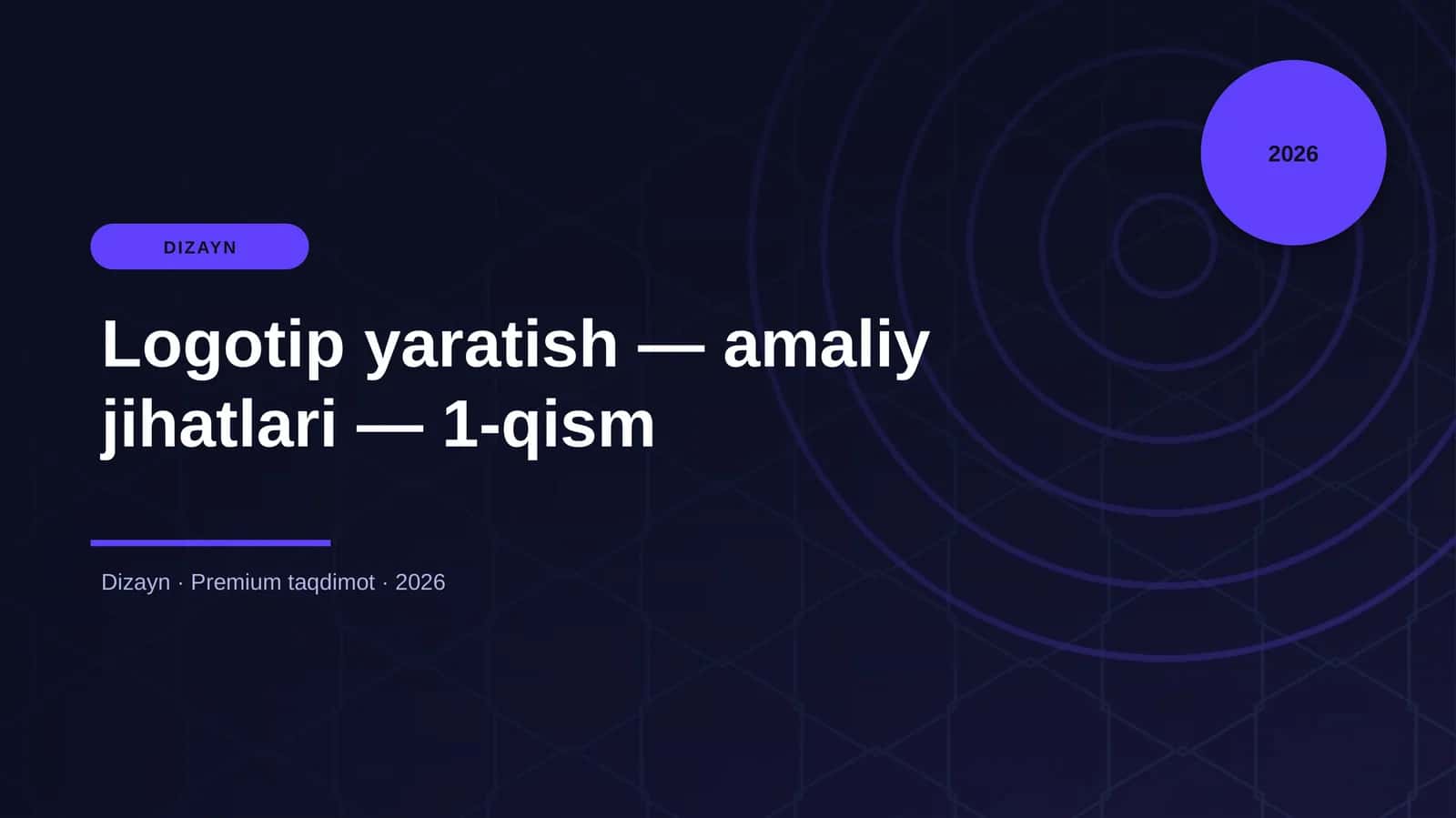Logotip yaratish — amaliy jihatlari — 1-qism