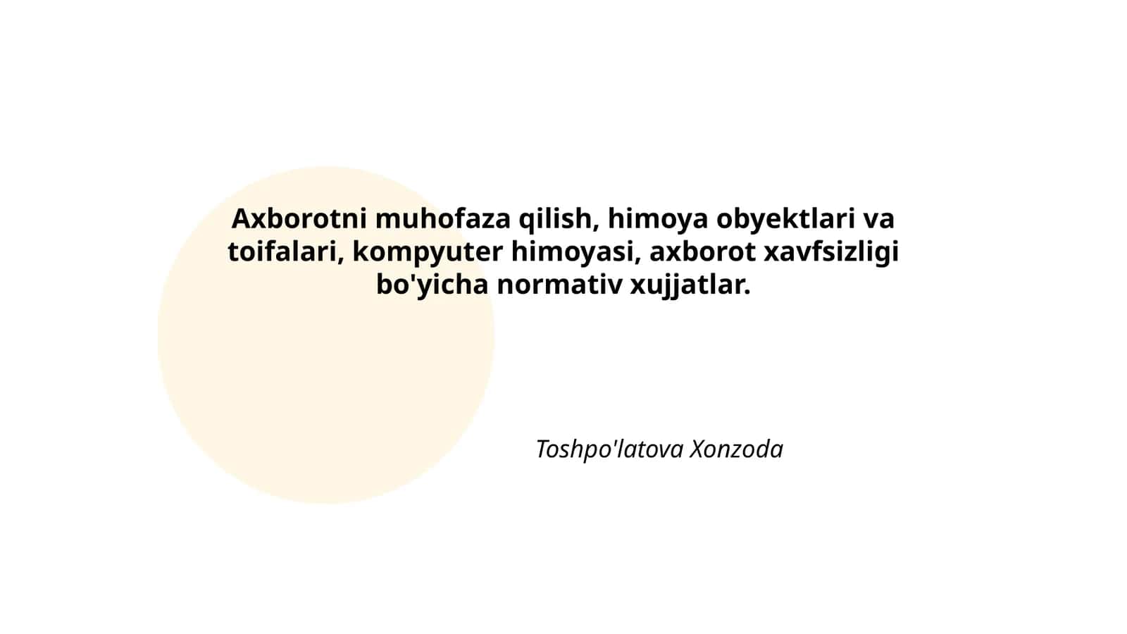 Axborotni muhofaza qilishning asosiy tushunchalari