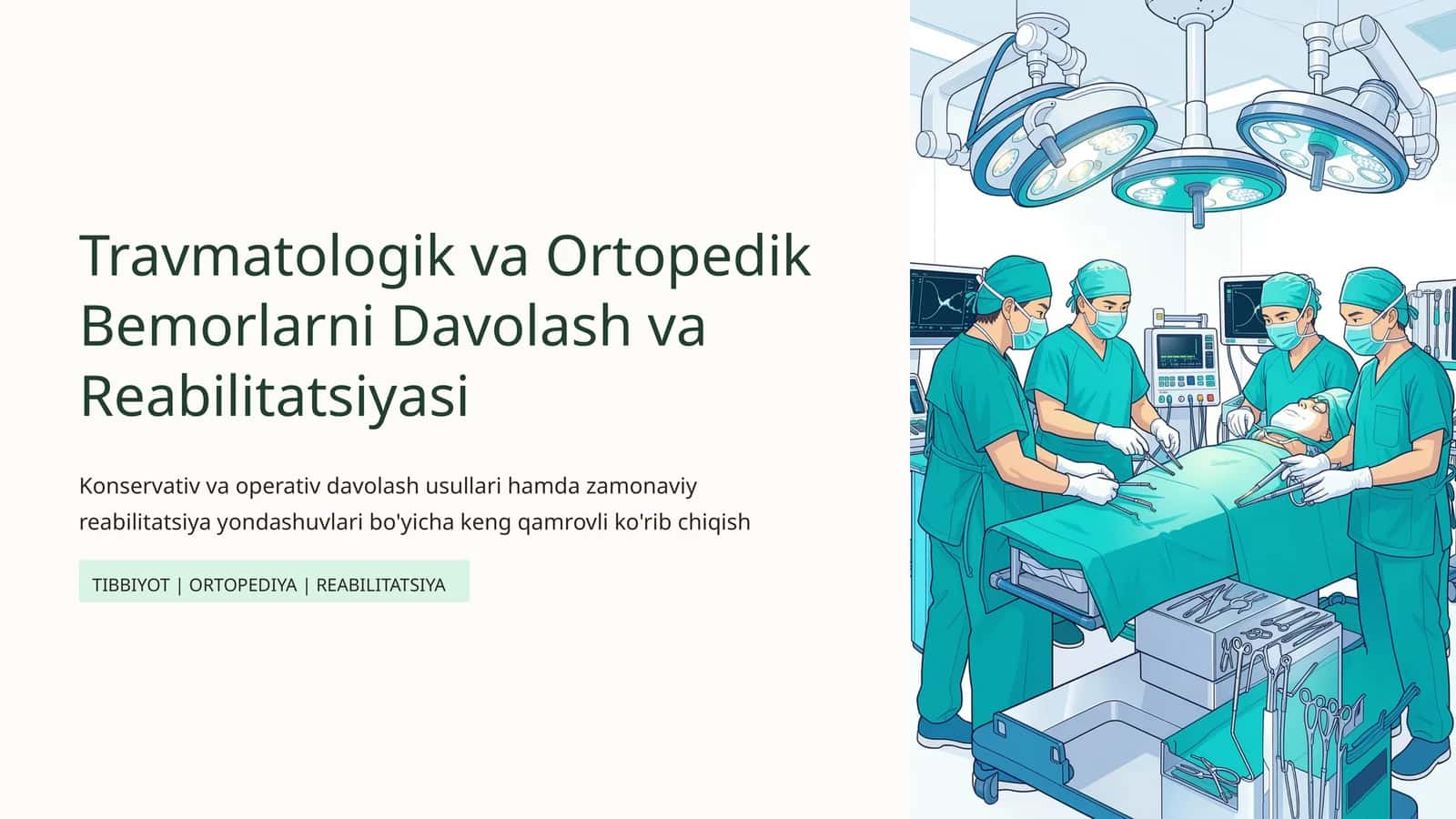 Travmatologik va Ortopedik Bemorlarni Davolash va Reabilitatsiyasi