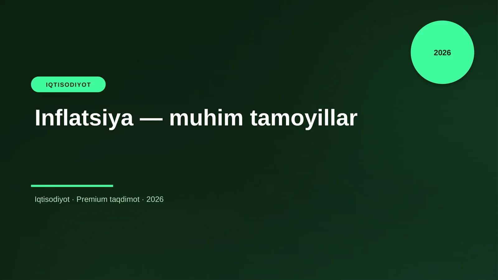 Inflatsiya — muhim tamoyillar