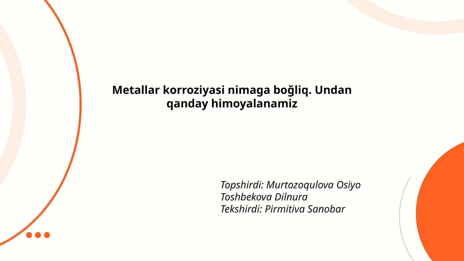 Metallar korroziyasi nimaga boğliq