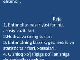 Ehtimollar Nazariyasi