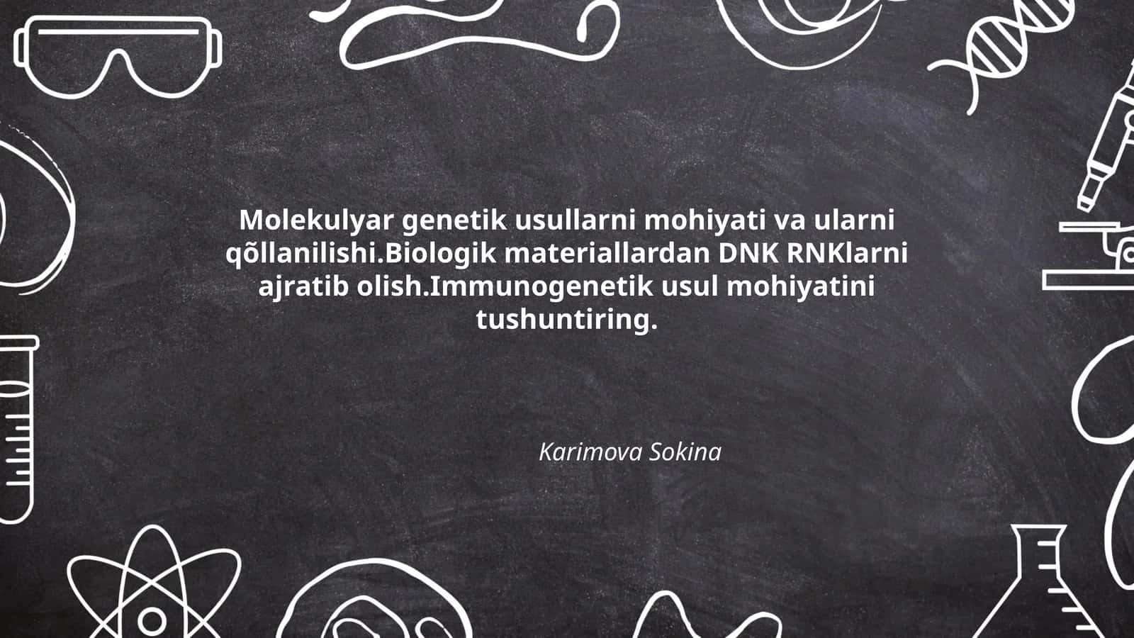 Molekulyar genetik usullar