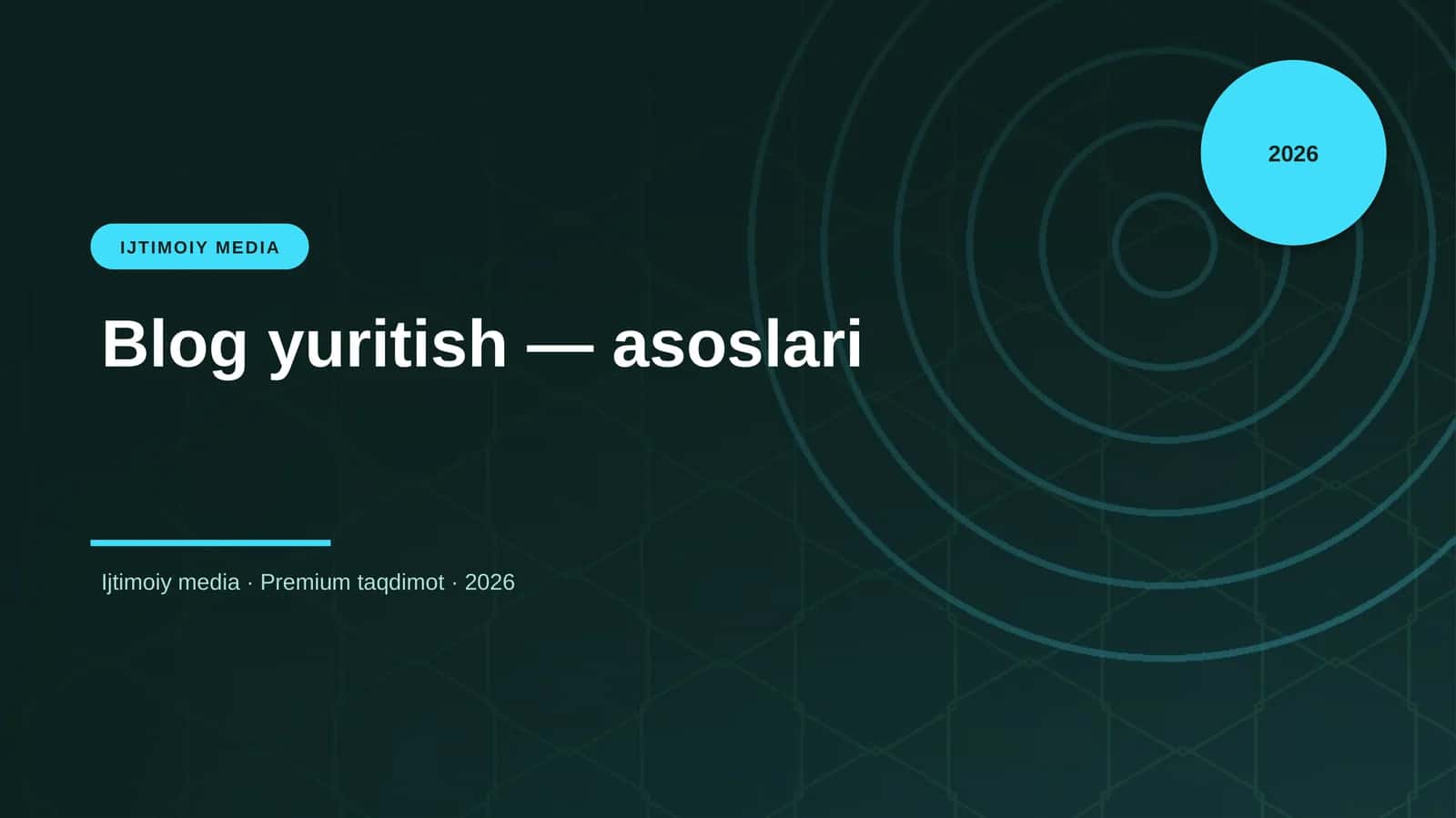 Blog yuritish — asoslari