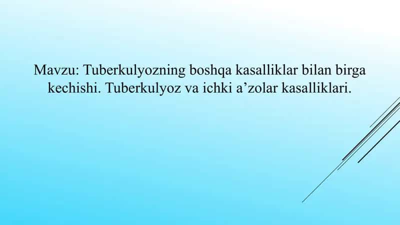 Tuberkulyozning boshqa kasalliklar bilan birga kechishi