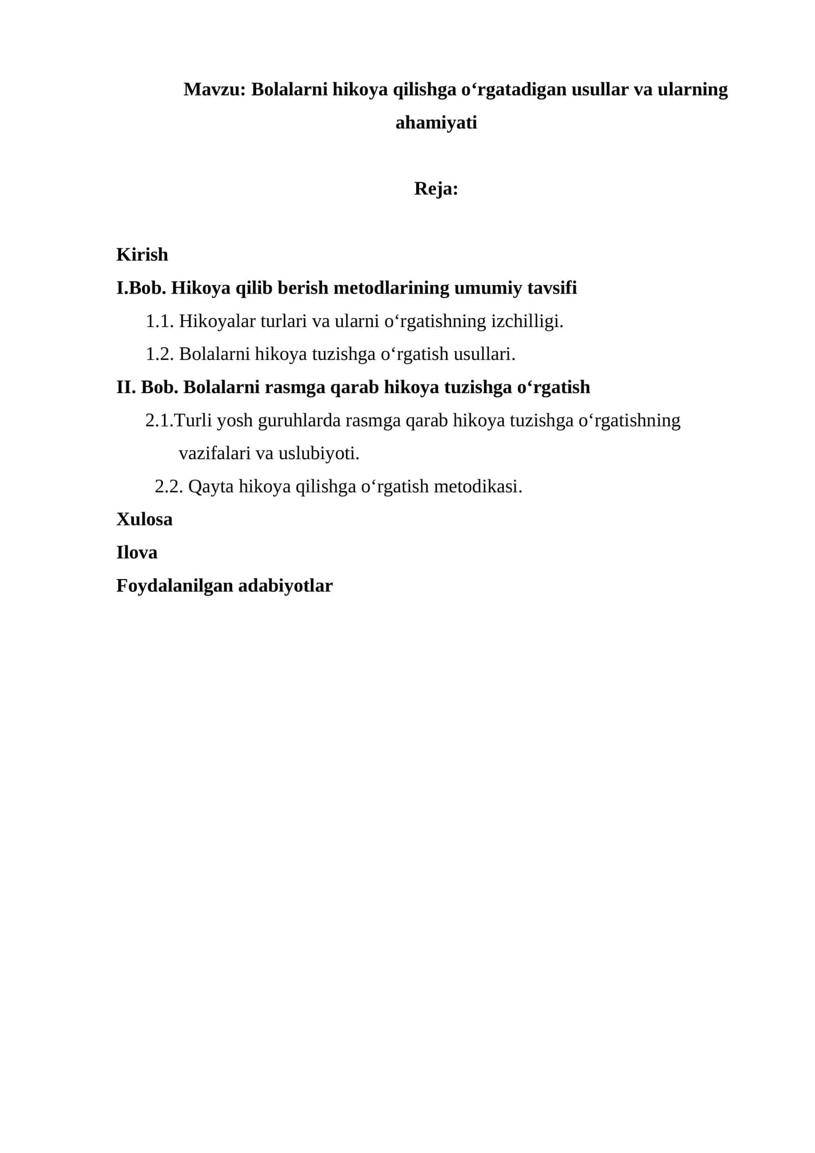 Bolalarni hikoya qilishga o‘rgatishning maqsad va vazifalari.docx