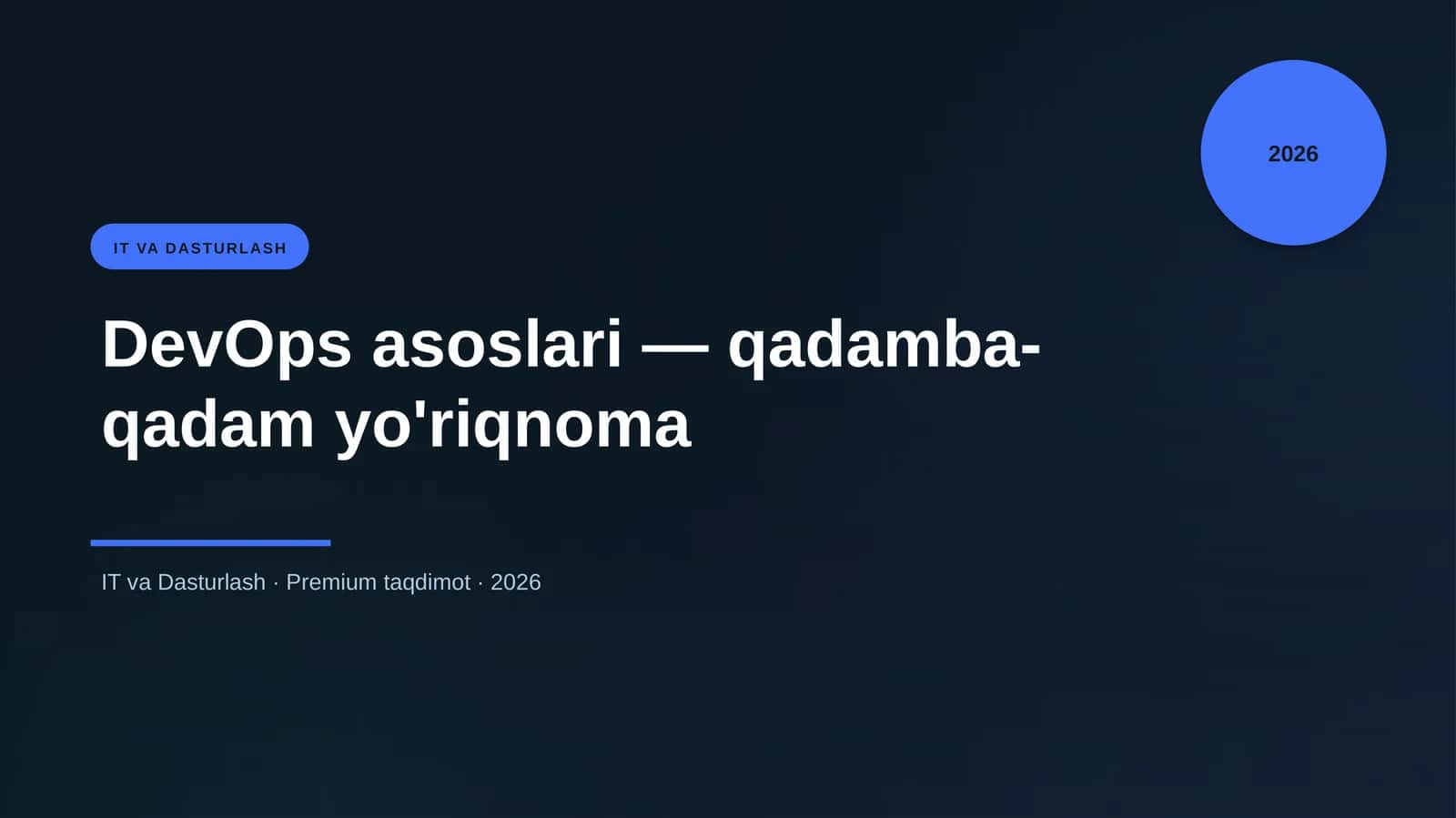 DevOps asoslari — qadamba-qadam yo'riqnoma
