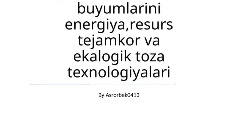Energiya Tejovchi Qurilish Texnologiyalari